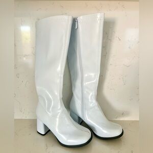 White Knee-High GoGo Boots